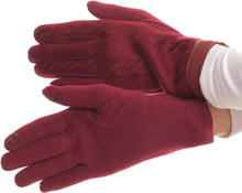 Charger l&#39;image dans la galerie, Rayanne Soft Classic Knit Faux Leather Wrist Band Touch Screen Warm Gloves
