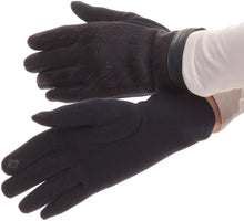 Charger l&#39;image dans la galerie, Rayanne Soft Classic Knit Faux Leather Wrist Band Touch Screen Warm Gloves
