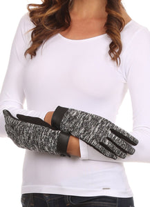 Lilith Heather Knit Wrist Length Touch Screen Wrist Snap Winter Gloves
