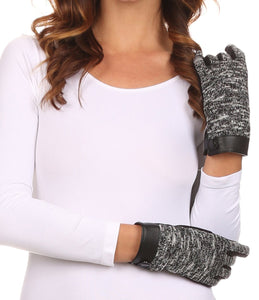 Lilith Heather Knit Wrist Length Touch Screen Wrist Snap Winter Gloves