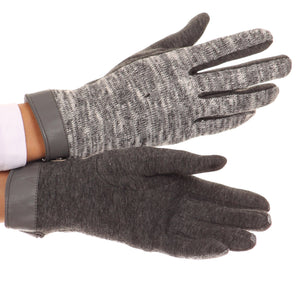 Lilith Heather Knit Wrist Length Touch Screen Wrist Snap Winter Gloves
