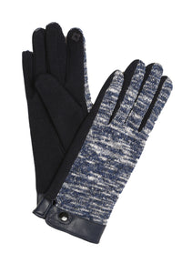 Lilith Heather Knit Wrist Length Touch Screen Wrist Snap Winter Gloves