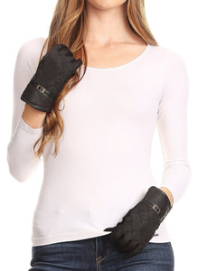 Emie Quilted and Lace Super Soft Warm Driving Gloves Touch Screen Capable
