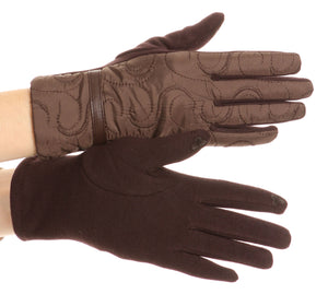 Emie Quilted and Lace Super Soft Warm Driving Gloves Touch Screen Capable