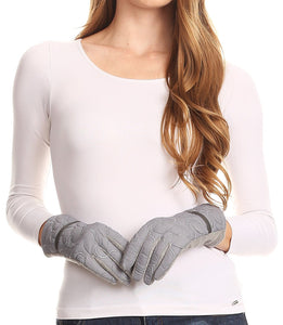 Emie Quilted and Lace Super Soft Warm Driving Gloves Touch Screen Capable