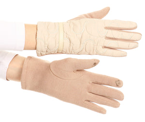 Emie Quilted and Lace Super Soft Warm Driving Gloves Touch Screen Capable