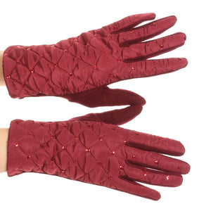 Emie Quilted and Lace Super Soft Warm Driving Gloves Touch Screen Capable