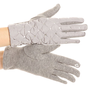 Emie Quilted and Lace Super Soft Warm Driving Gloves Touch Screen Capable