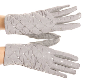 Emie Quilted and Lace Super Soft Warm Driving Gloves Touch Screen Capable