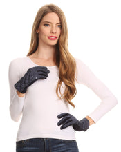 Load image into Gallery viewer, Emie Quilted and Lace Super Soft Warm Driving Gloves Touch Screen Capable
