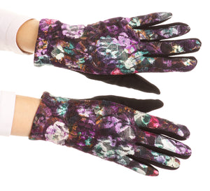 Emie Quilted and Lace Super Soft Warm Driving Gloves Touch Screen Capable