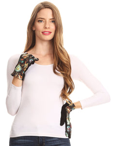 Emie Quilted and Lace Super Soft Warm Driving Gloves Touch Screen Capable