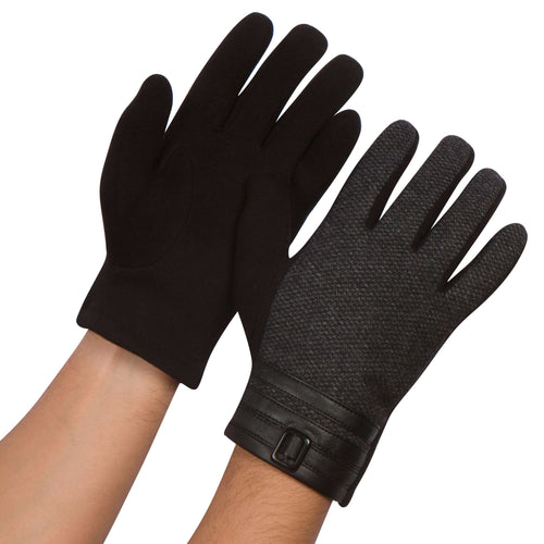 Enes vegan synthetic wool fleece lined driving gloves in heather color, showing both palm and upper design, perfect for casual commutes.