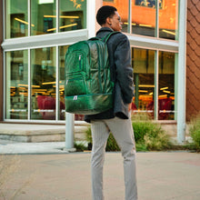 Charger l&#39;image dans la galerie, Emerald Green Leather Luxury Carry-On Backpack (Patented Signature Design)
