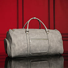 Charger l&#39;image dans la galerie, Grey Tumbled Luciano Leather Duffle Bag (New Weekender Design)
