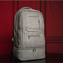 Load image into Gallery viewer, Grey Leather Luxury Carry-On Backpack (Patented Signature Design)
