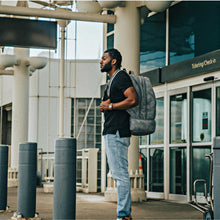 Load image into Gallery viewer, Grey Leather Luxury Carry-On Backpack (Patented Signature Design)
