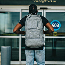 Load image into Gallery viewer, Grey Leather Luxury Carry-On Backpack (Patented Signature Design)
