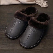 Load image into Gallery viewer, Men&#39;s Warm Leather Slippers - Vegan leather - Imported
