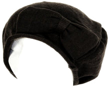 Load image into Gallery viewer, Bow Accented Light Knit Fashion Beret / Slouch Hat (Choose from 4 Colors)
