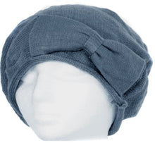 Load image into Gallery viewer, Bow Accented Light Knit Fashion Beret / Slouch Hat (Choose from 4 Colors)
