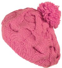Charger l&#39;image dans la galerie, Cable Knit Pom Pom Thick Slouch Hat
