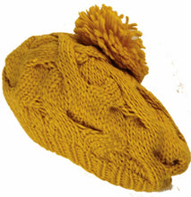 Charger l&#39;image dans la galerie, Cable Knit Pom Pom Thick Slouch Hat

