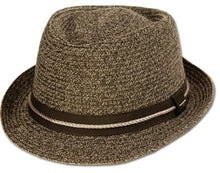 Load image into Gallery viewer, Mens Structured 100% Paper Straw Black Band Fedora Hat
