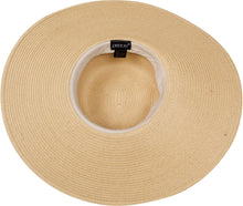 Charger l&#39;image dans la galerie, Bella UPF 50+ 100% Paper Straw Flower Accent Wide Brim Floppy Hat

