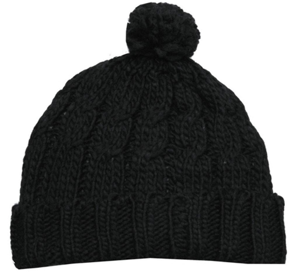 Pom Pom Cable Knit Cuffed Winter Beanie/ Hat/ Cap ( 8 Colors )