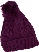 Charger l&#39;image dans la galerie, Pom Pom Cable Knit Cuffed Winter Beanie/ Hat/ Cap ( 8 Colors )

