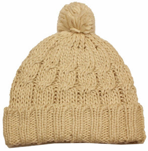 Pom Pom Cable Knit Cuffed Winter Beanie/ Hat/ Cap ( 8 Colors )
