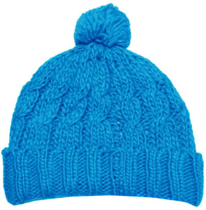 Pom Pom Cable Knit Cuffed Winter Beanie/ Hat/ Cap ( 8 Colors )