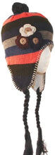Charger l&#39;image dans la galerie, Crochet Flower Multi-Color Stripe Fully Lined Earflap Hat
