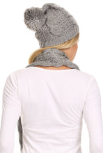 Load image into Gallery viewer, Haile Metallic Threaded Woven Classic Hat Beanie And Infinity Scarf Set
