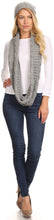 Load image into Gallery viewer, Haile Metallic Threaded Woven Classic Hat Beanie And Infinity Scarf Set
