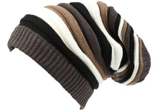 Charger l&#39;image dans la galerie, Ceelo Long Tall Slouchy Unisex Striped Ribbed Kint Adjustable Beanie Hat
