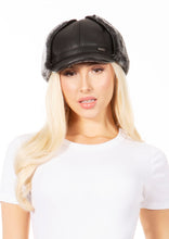 Charger l&#39;image dans la galerie, Leather Ushanka Faux Mink Fur Trooper Pilot Hat With Earflap
