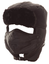 Load image into Gallery viewer, Esty Adjustable Chin Buckle Faux Fur Lined Face Mask Unisex Trooper Hat
