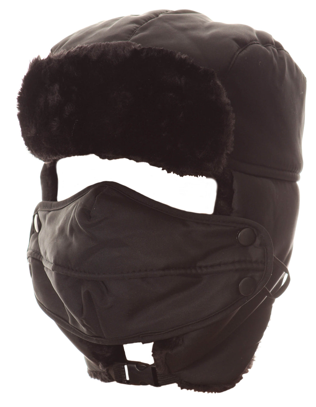 Esty Adjustable Chin Buckle Faux Fur Lined Face Mask Unisex Trooper Hat
