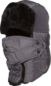 Dab Unisex Faux Fur Chin Strap Removable Face Mask Winter Cold Trooper Hat