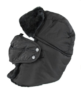 Dab Unisex Faux Fur Chin Strap Removable Face Mask Winter Cold Trooper Hat