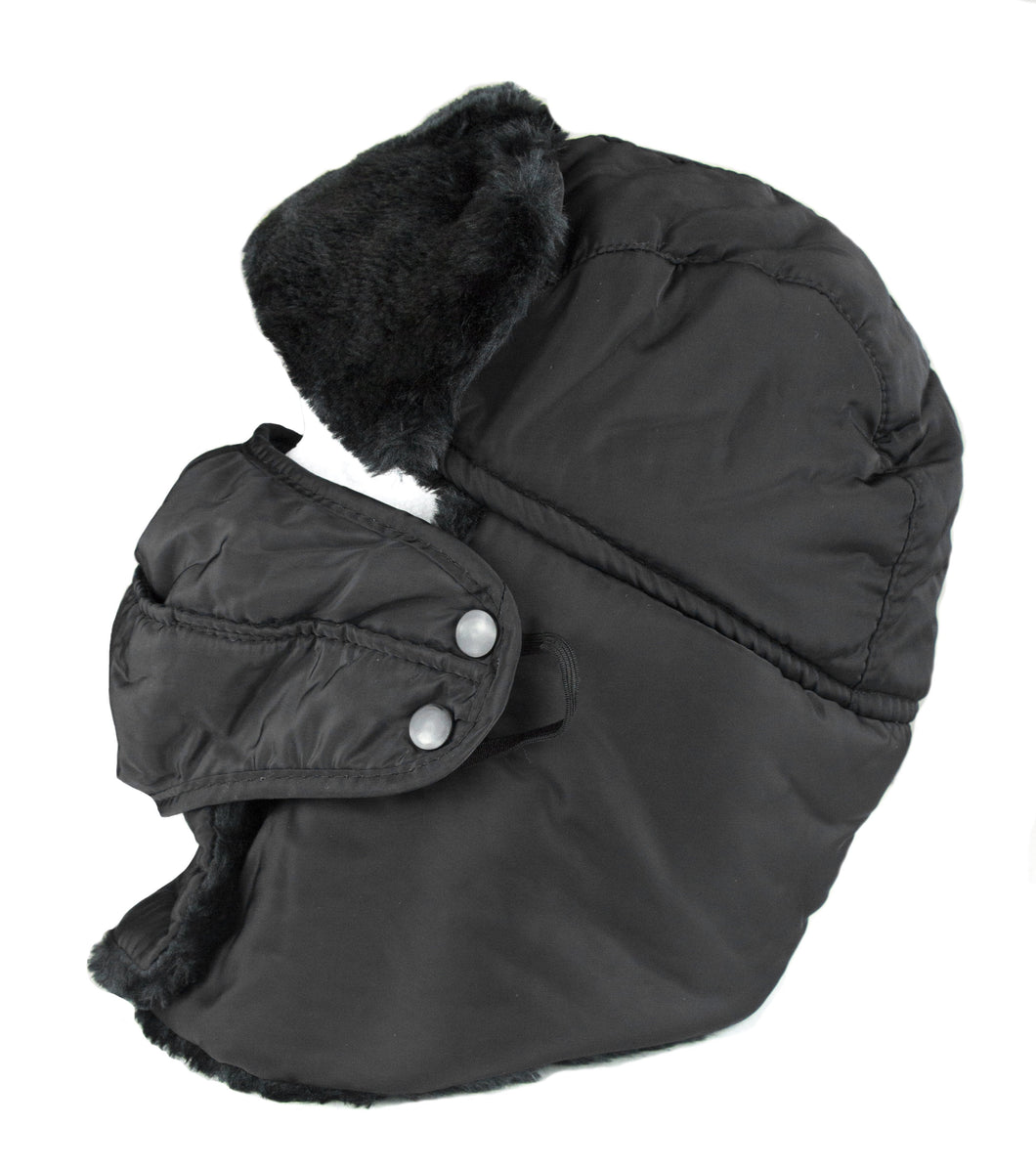 Dab Unisex Faux Fur Chin Strap Removable Face Mask Winter Cold Trooper Hat