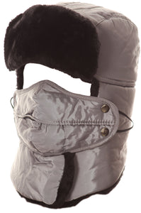 Dab Unisex Faux Fur Chin Strap Removable Face Mask Winter Cold Trooper Hat