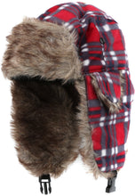 Load image into Gallery viewer, Caele Unisex Ear Flap Faux Fur Lined Chin Buckle Strap Winter Trooper Hat
