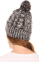 Load image into Gallery viewer, Greer Unisex Heathered Textured Knit Pom Pom Beanie Hat
