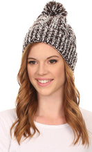 Load image into Gallery viewer, Greer Unisex Heathered Textured Knit Pom Pom Beanie Hat
