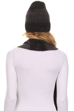 Load image into Gallery viewer, Robin Unisex Ribbed Knit Heather Beanie Hat And Scarf Set
