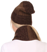 Load image into Gallery viewer, Robin Unisex Ribbed Knit Heather Beanie Hat And Scarf Set

