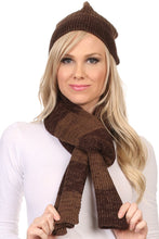 Load image into Gallery viewer, Robin Unisex Ribbed Knit Heather Beanie Hat And Scarf Set
